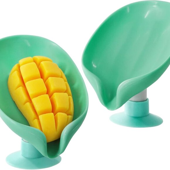 Leaf Shape Soap Saver - Self Draining Soap Dish, Extends Bar Soap Life, Keeps So - Picture 1 of 7
